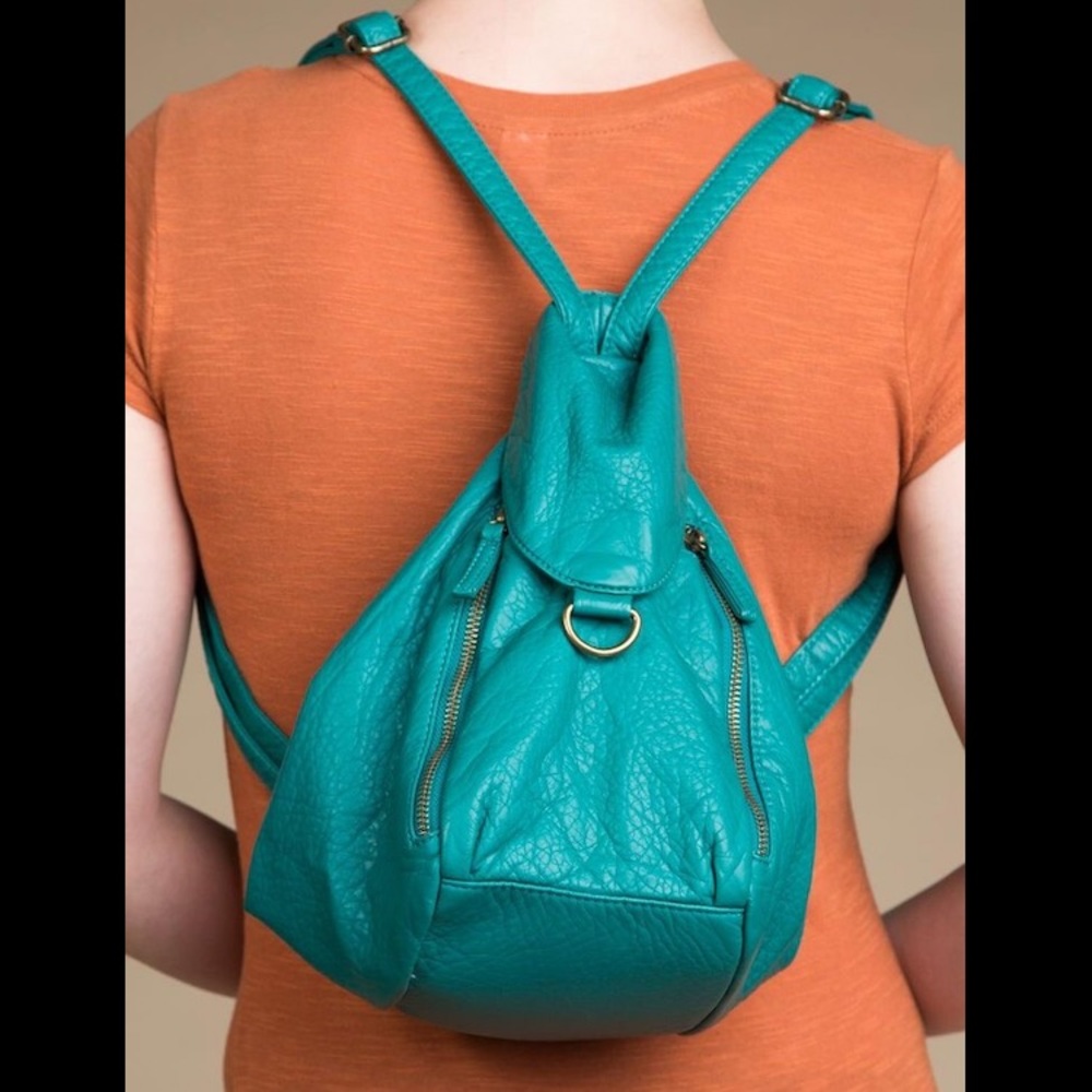 Teal Convrtible Backpack / Shoulder Hobo, Vegan